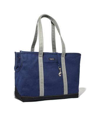 Dog Carrier in Navy, Grey, and Black