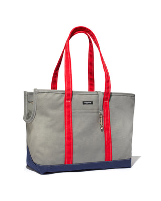 Dog Carrier in Grey, Red, and Navy