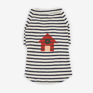 nautical stripe dog-house t-shirt