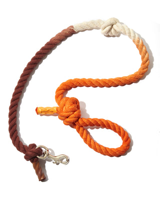 Orange and Brown Dip Dye Rope Leash