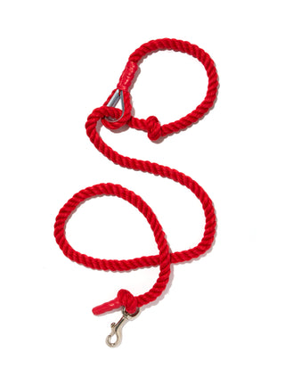 nautical rope leash in red
