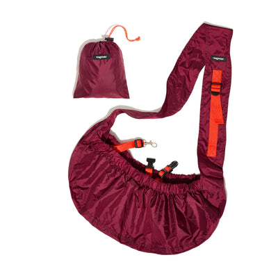 NEW!  Nylon Packable Messenger Pouch Carrier - Burgundy