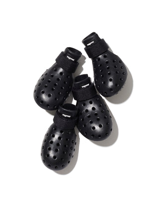 Black WagWellies Mojave dog boots, alternate view