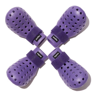 Purple WagWellies Mojave dog boots, alternate view