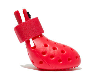 Red WagWellies Mojave dog boot, alternate view