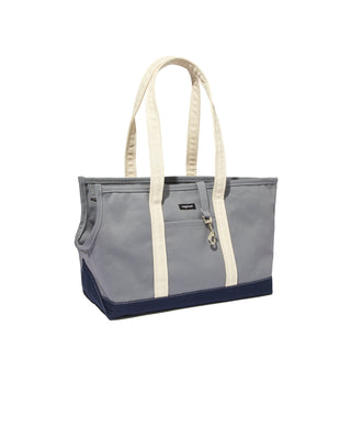 Dog Carrier in Grey, Creme, and Navy