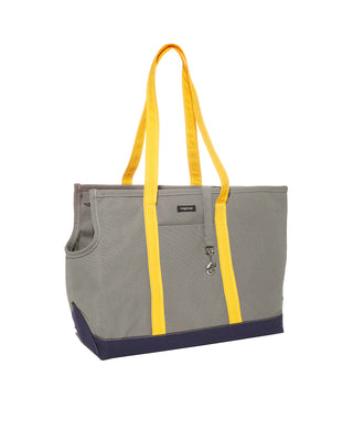 Dog Carrier in Grey, Yellow, and Navy