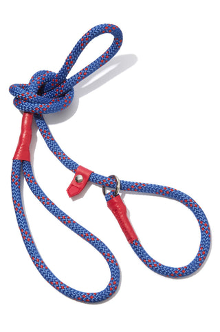 climbing rope leash in blue and red