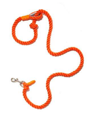 nautical rope leash in orange