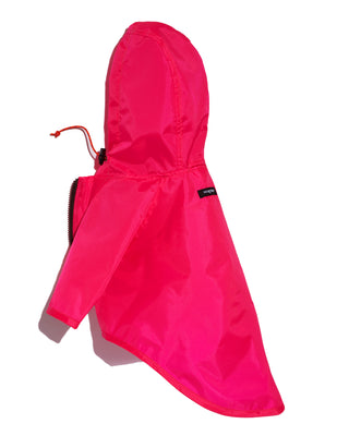 nylon rainbreaker in hot pink